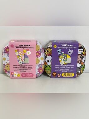 THERA Cute Floral & Animal First Aid Kit Set - Pink & Purple 2 pack